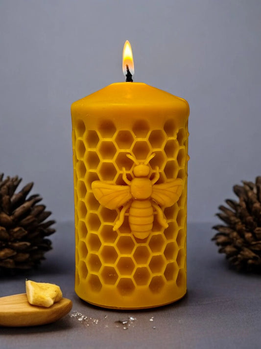 Świeca z wosku pszczelego miodowa pszczoła plaster