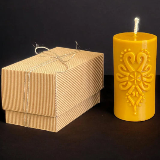 Świece z wosku pszczelego PARZENICA z pudełkiem- Apimel