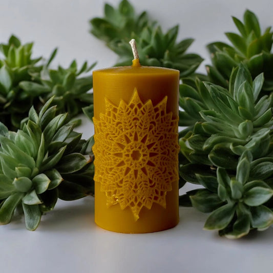 Świece z wosku pszczelego ozdobna mandala