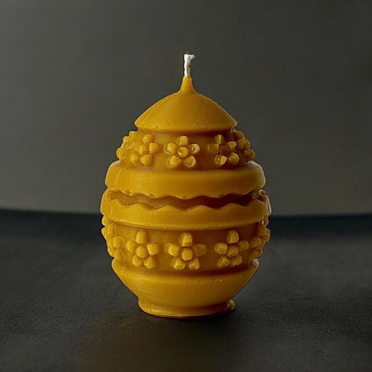 Świece wielkanocne z naturalnego wosku pszczelego - Jajko wielkanocne wzory
