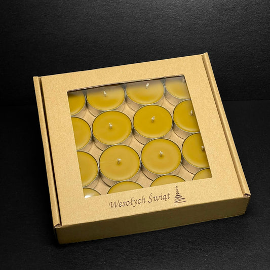 Tealights z napisem Wesołych Świąt - Apimel