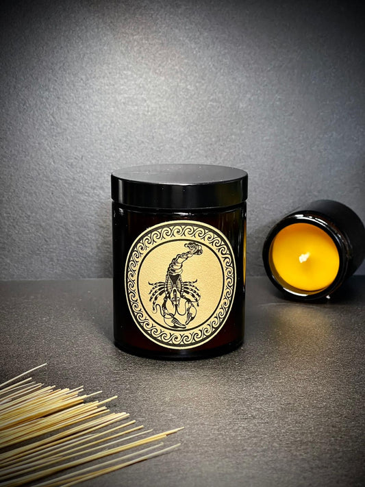 Świeca z wosku pszczelego 180 ml ZNAKI ZODIAKU w szkle Rak